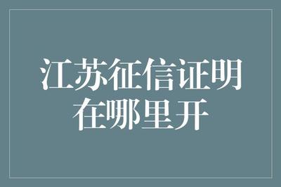 江蘇征信證明獲取指南 企業(yè)信用調(diào)查與評估的完整流程